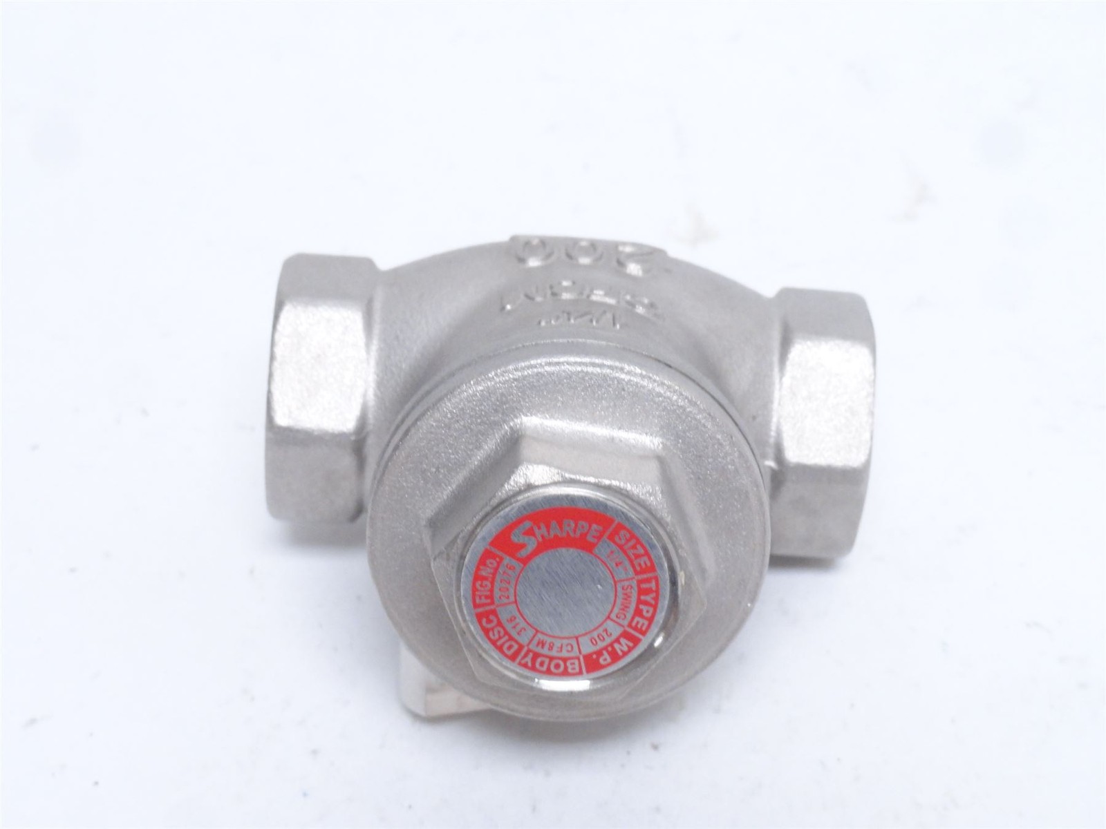 250125 New-No Box; Sharpe 20276-1/4 Swing Check Valve SS-316; Y Pattern; 1/4NPT