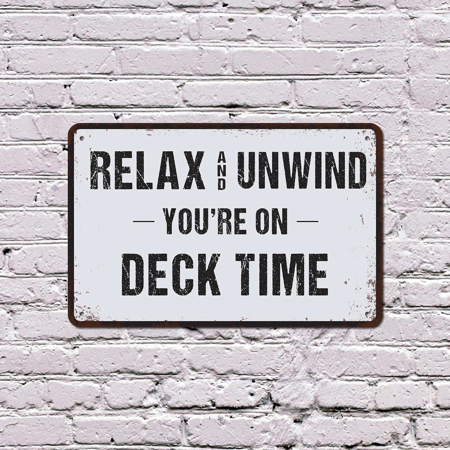 Relax Unwind You�re On Deck Time Sign Shoes Off Feet Up Perfect for Porches