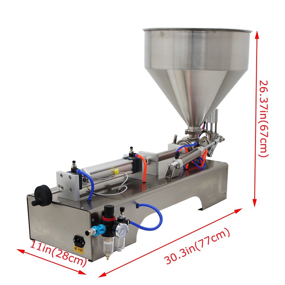 Paste Liquid Filling Machine 10-100ml Single Nozzle Pneumatic Piston Filler 110V