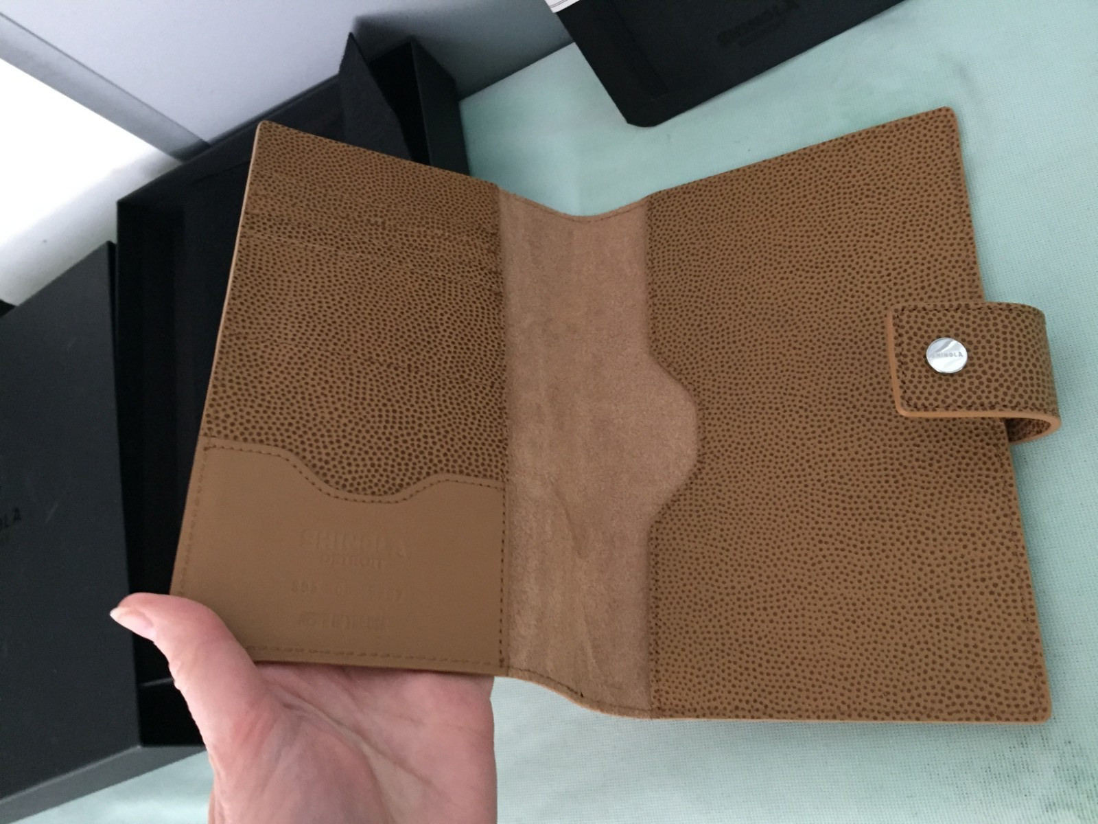 Magna Shinola Detroit Lined Blank Pages Leather Journal Portofilio + Gift Box