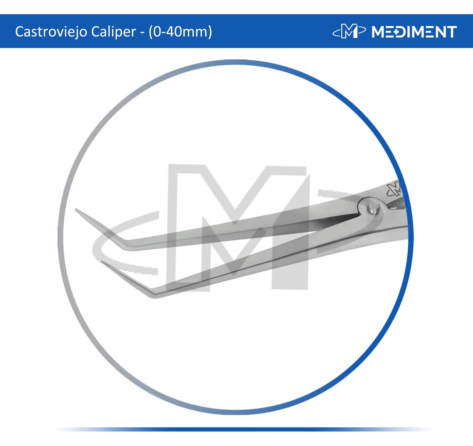Angled Dental Castroviejo Bone Caliper Orthopedic Implant Measuring Gauge0-40mm