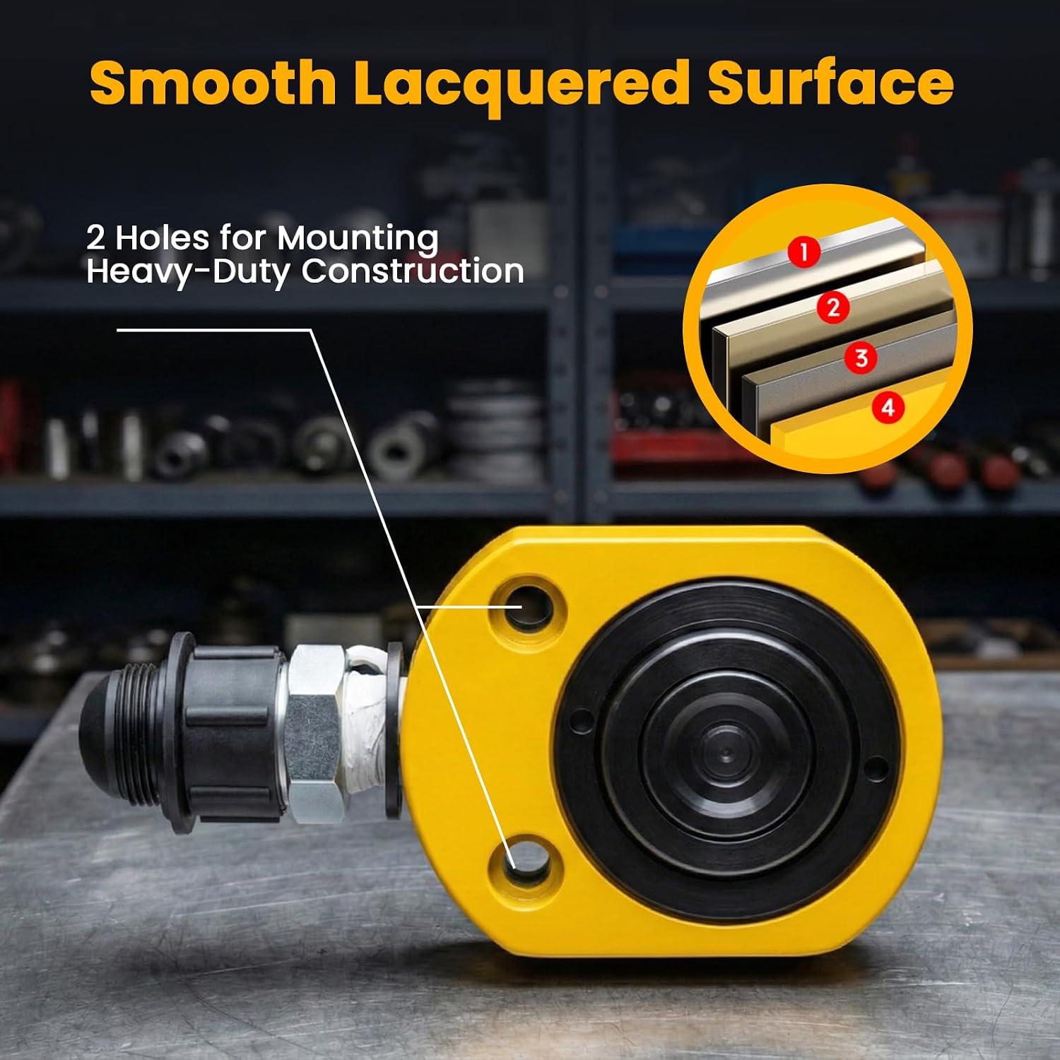 20T Low Profile Hydraulic Ram Jack, 1.2″ Stroke Multi-Section | Compact Mini for