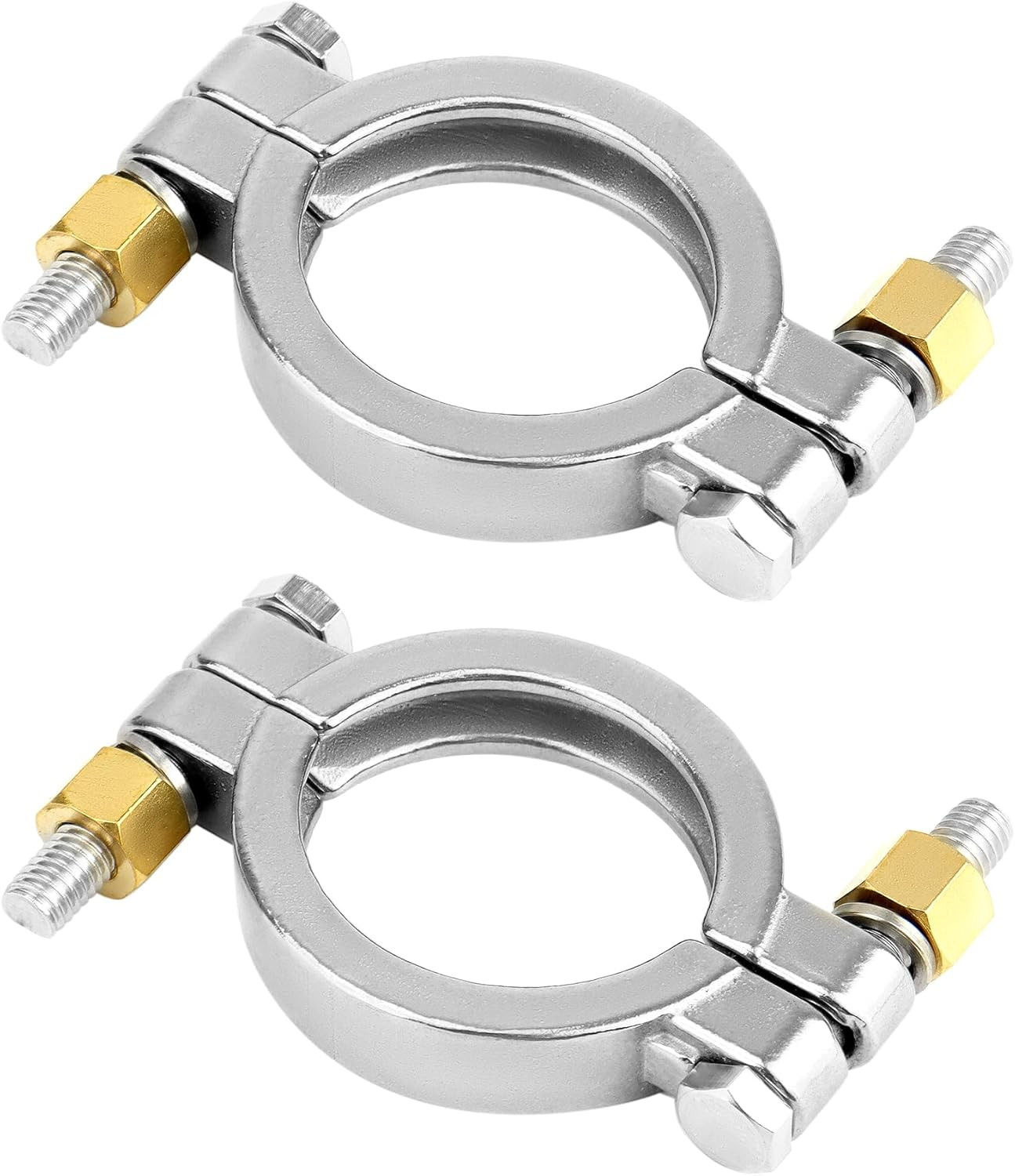 2 Pack 2” 304 Stainless Steel High Pressure Bolted Triple Sanitary Clamp 2” 2pcs