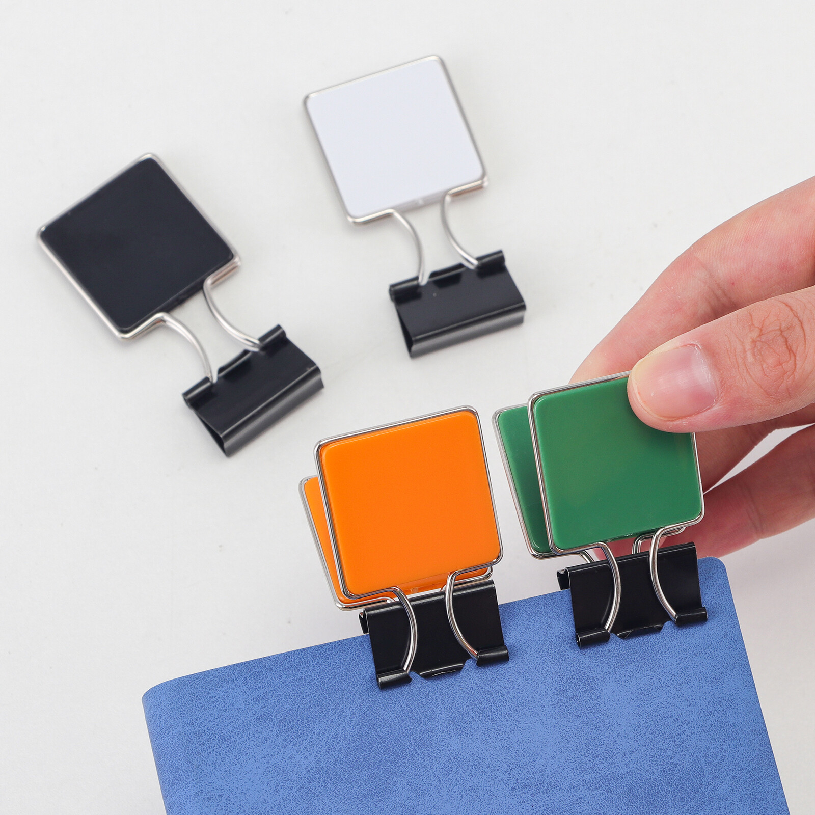 Square Metal Binder Clips 8 Pcs/Set Photo Notes Letter File Paper Clips