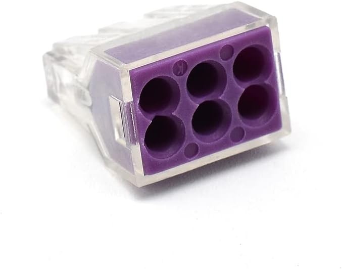 50pcs 6 Port Push in Electrical Wire Connector