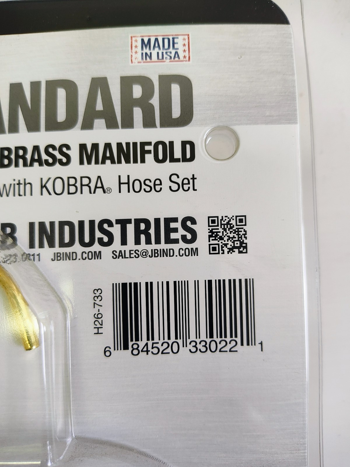 JB Industries M2-5-410A Standard Manifold Gauge 2-Valve Classic Brass Manifold