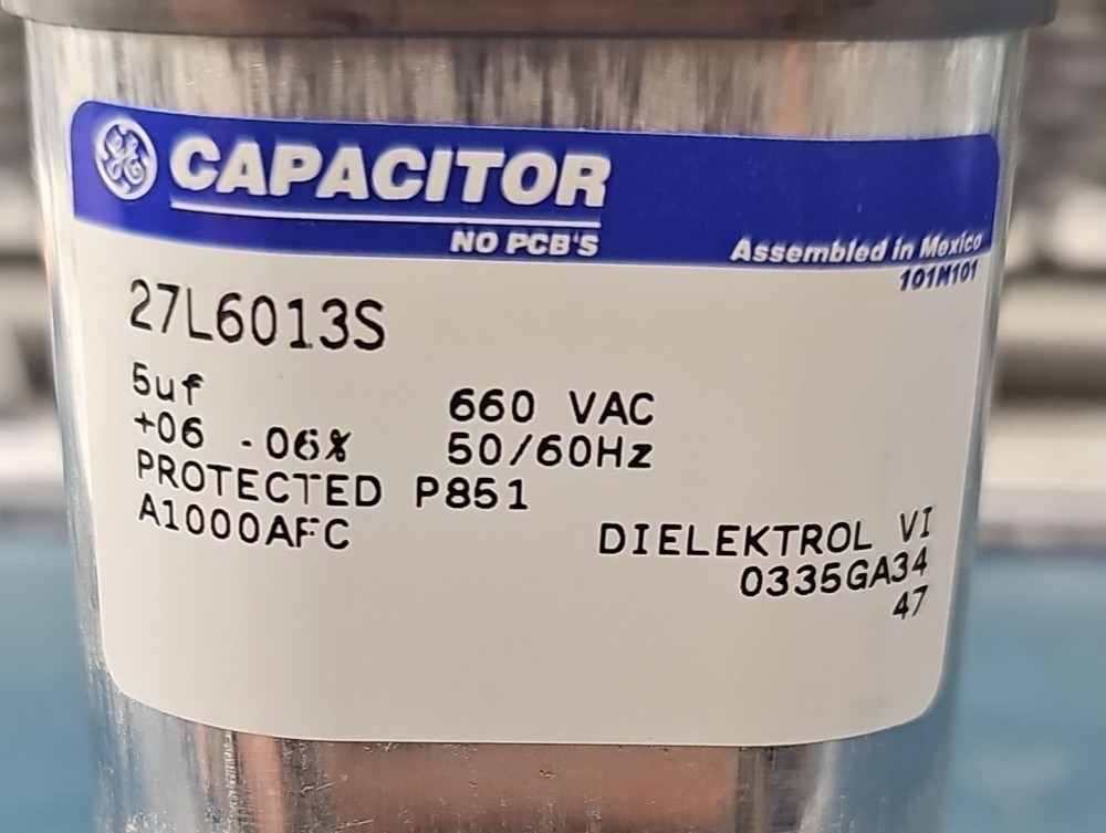 GENERAL ELECTRIC 27L6013S Capacitor 5Uf 660 Vac +60 – 60% 50/60Hz FREE SHIPPING