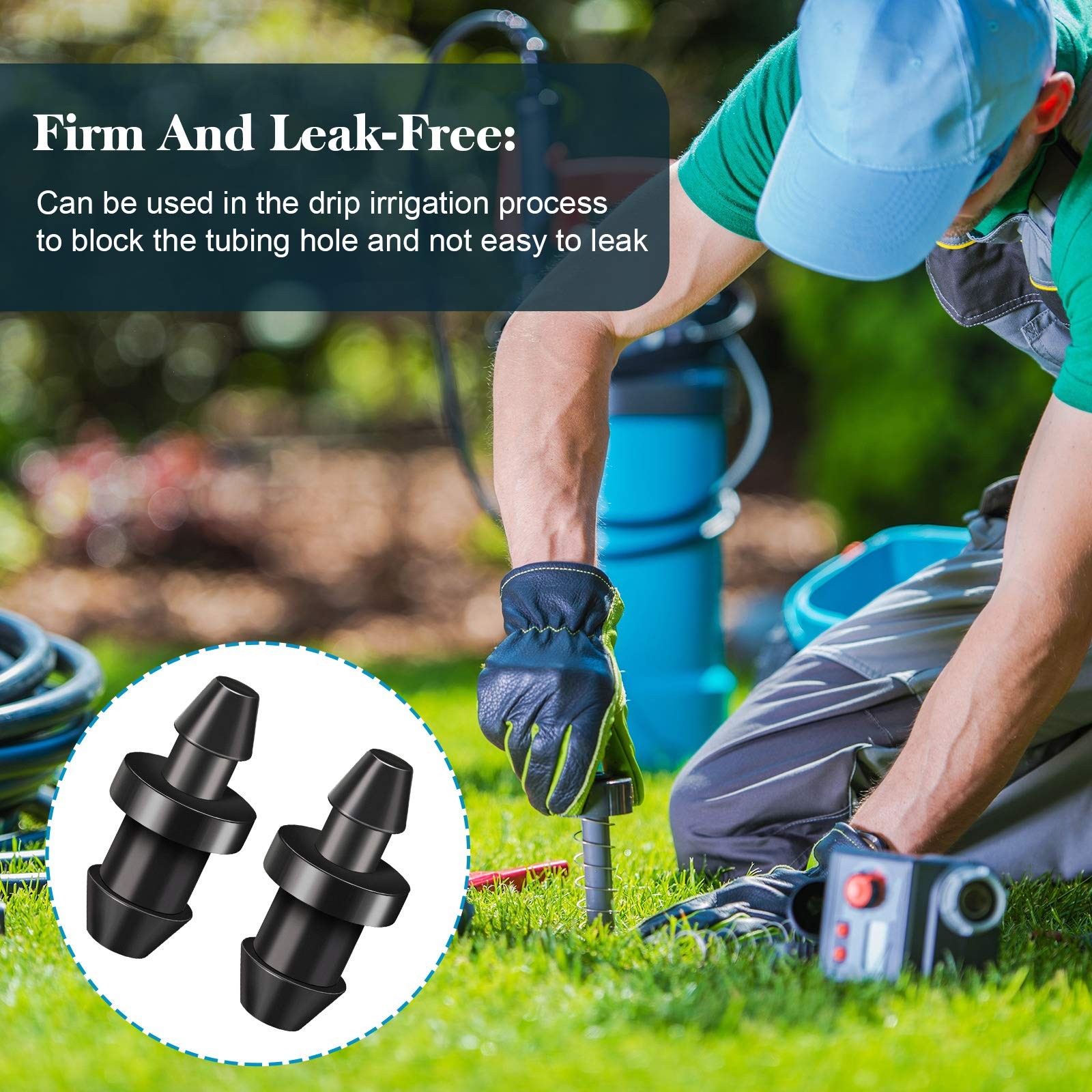 150 Pcs 1/4 Inch Drip Irrigation Plugs End Plug Fittings for Home Garden Lawn