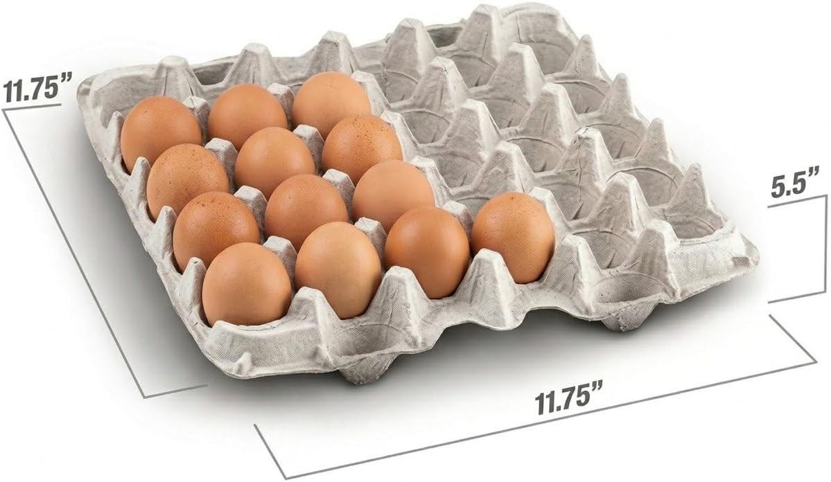 Egg Flat Cartons 30 Count, Pulp Fiber Egg Flats Bulk, Stackable Egg Trays for…