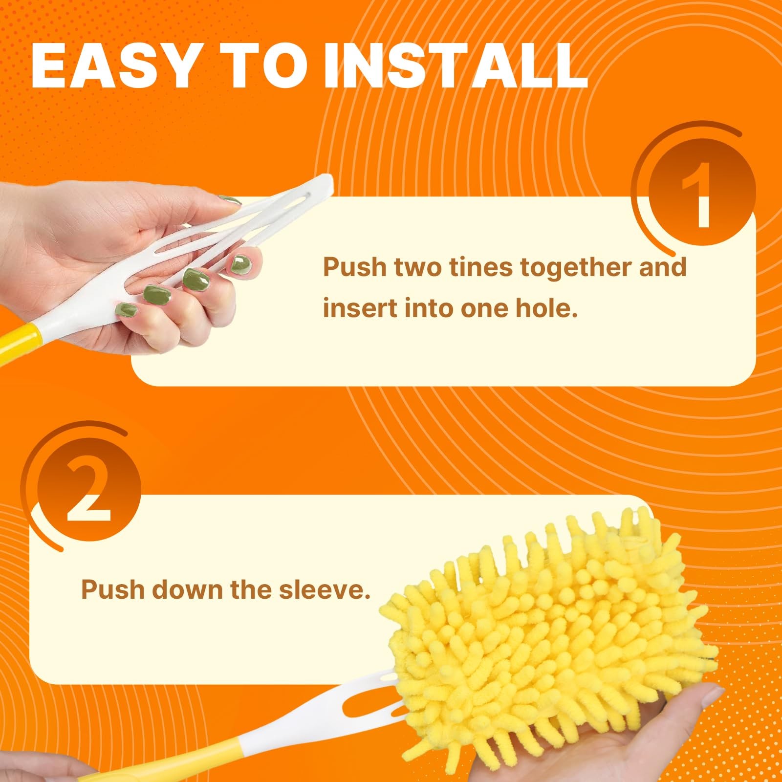 Reusable Duster Pads Compatible with Swiffer Hand Duster, 360 2 Pack (Yellow)