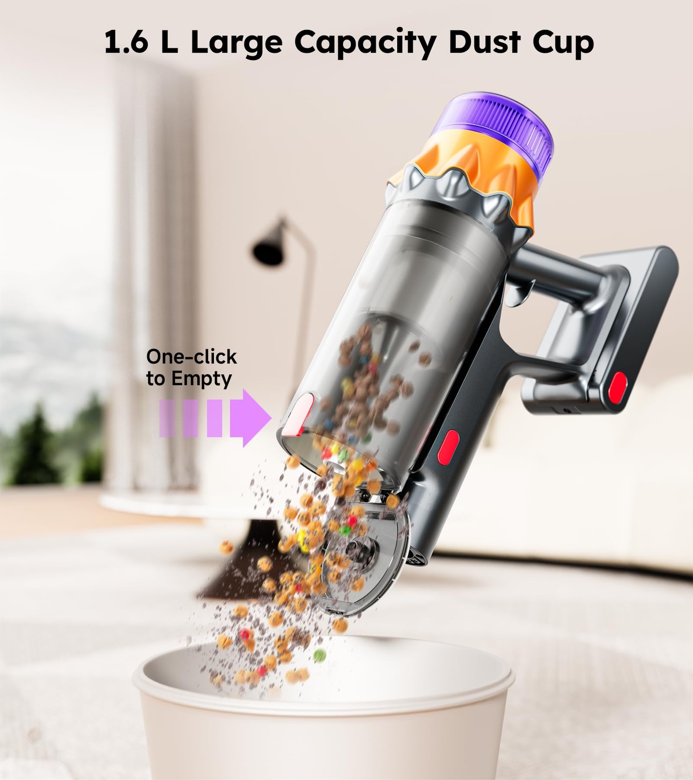 Rendow Cordless Vacuum Cleaner 500W 50Kpa 60Mins Vacuum Cleaners For Home