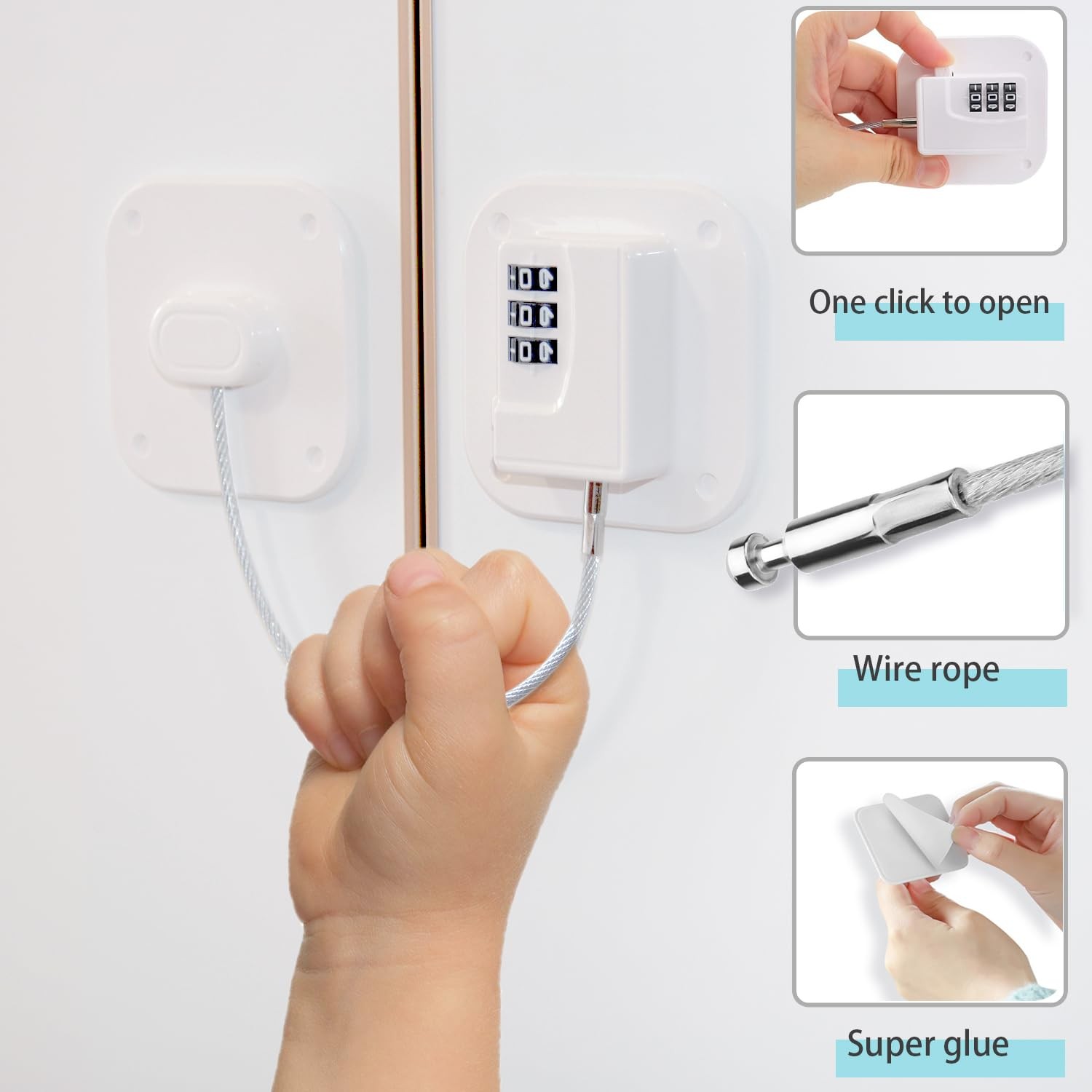 Fridge Lock Refrigerator Freezer Childproof Locks for Cabinets and Drawers Ea…
