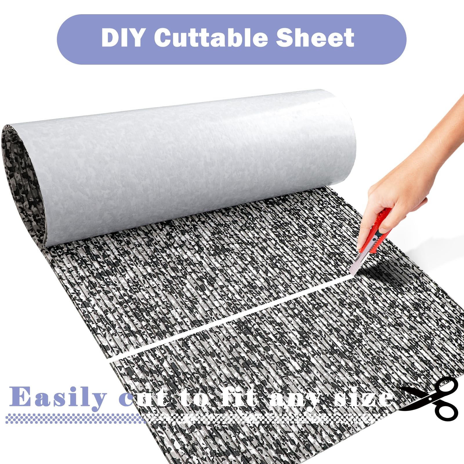 EVA Foam Boat Decking 95×16.14″ Non-Slip Self-Adhesive Marine Flooring Mat