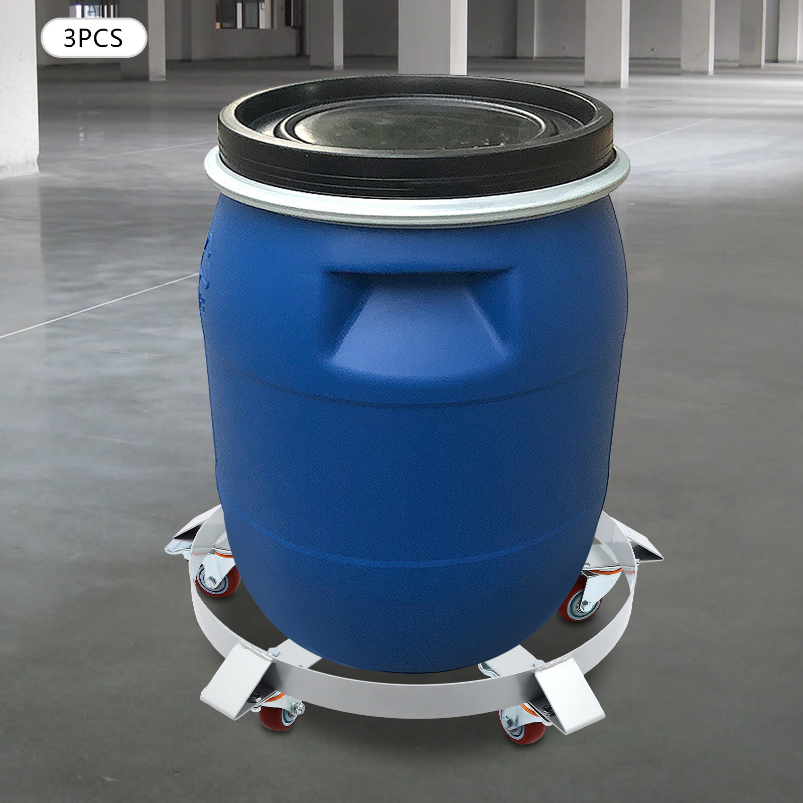 55 Gallon Drum Dolly Q235 Steel Barrel Dolly Carts Drum Dolly With 5 Wheels