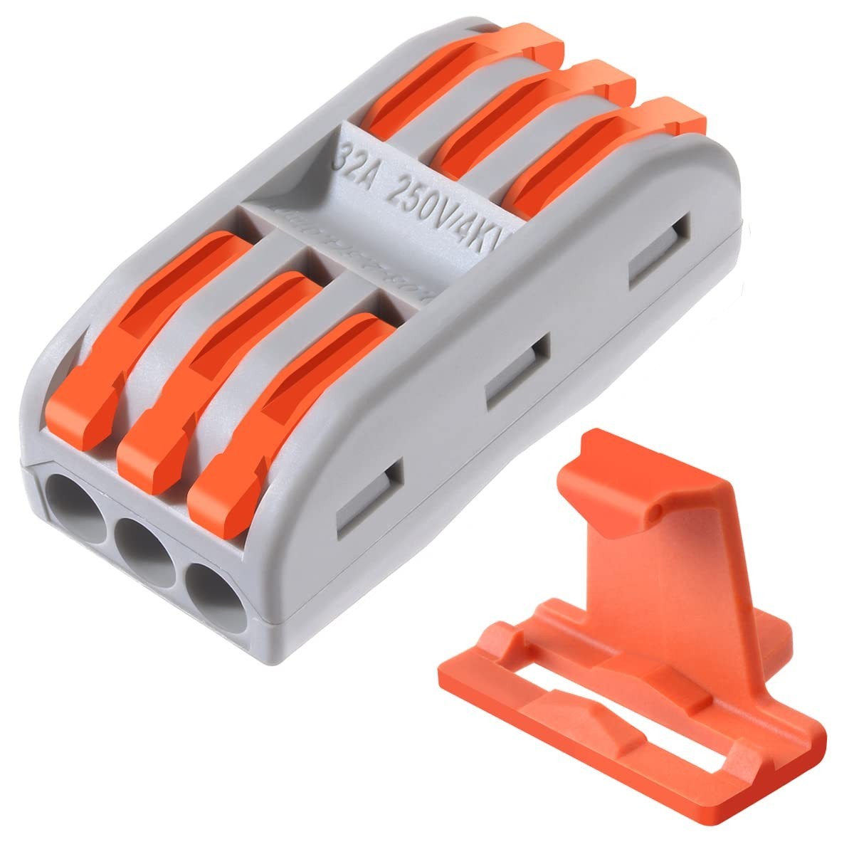 Spring Lever Terminal Block Electric Cable Wire Connectors Adapter 3 Way 10 Pack