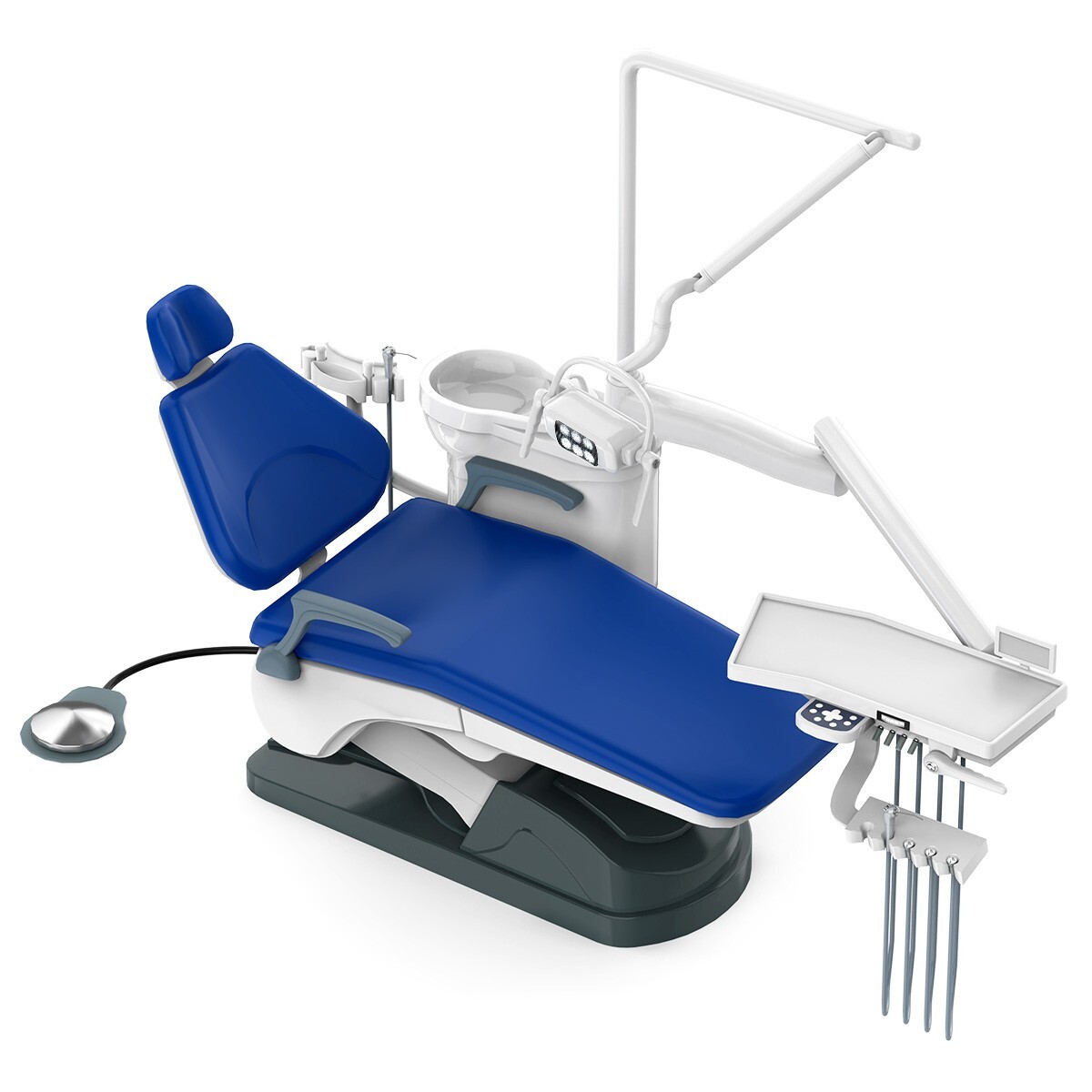 Dental Unit Chair Computer Controlled DC Motor Integral PU Hard Leather & Stool