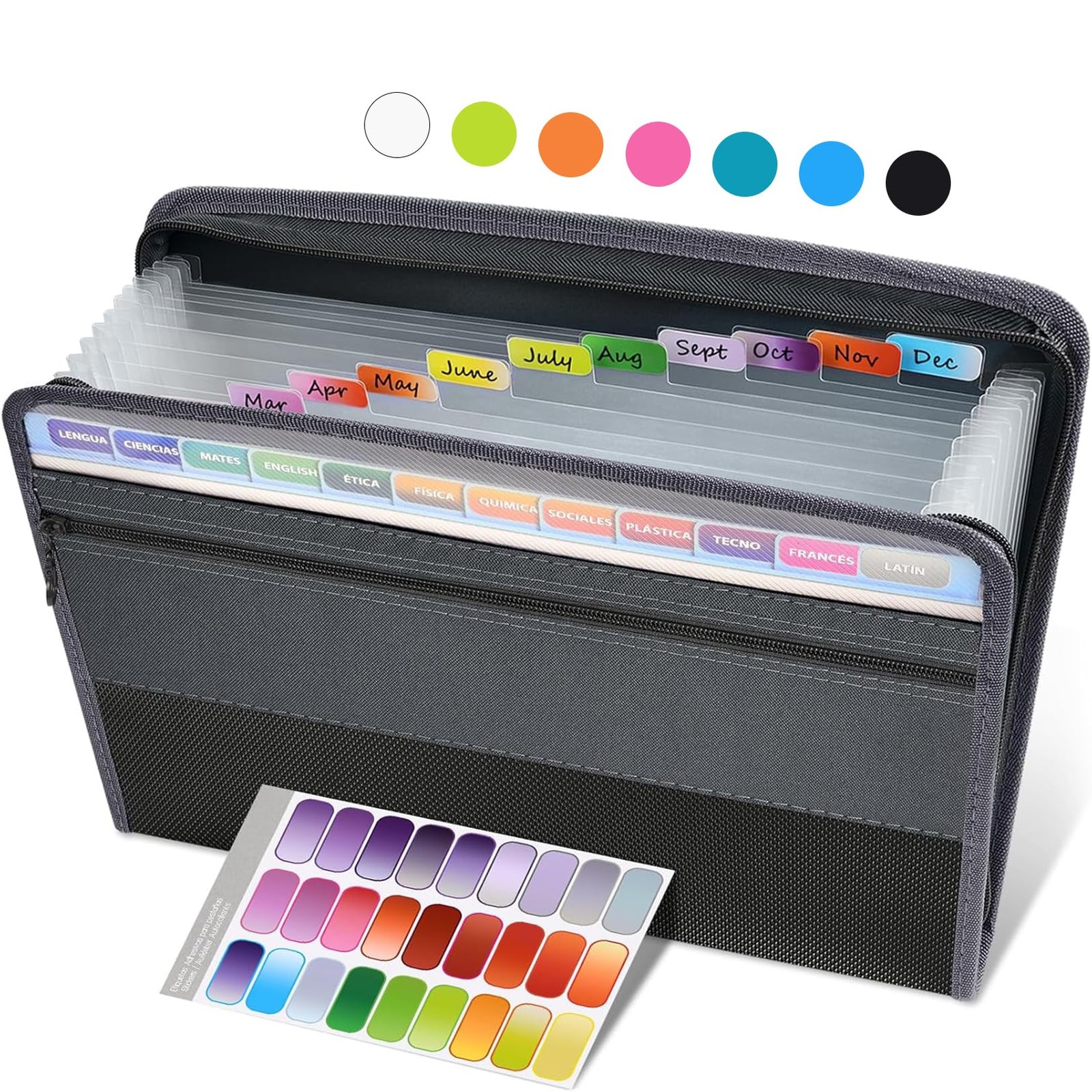 Accordion File Organizer with Zipper 12 Pocket Expanding Folder Document Holder