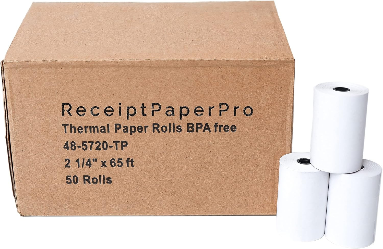 2 1/4” X 65 Ft Thermal Receipt Paper Rolls, Fits Ingenico Desk 3500 Desk 5000