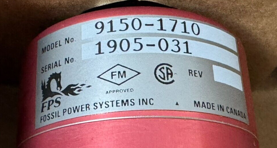 NEW FOSSIL POWER SYSTEMS 9150-1710 FLAME SCANNER W/ MOUNTING BASE