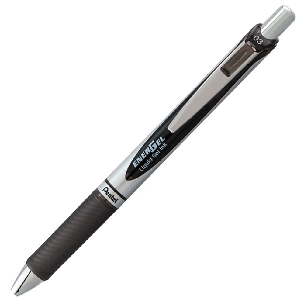 Pentel EnerGel RTX 0.3mm Needle Tip Liquid Gel Pens Black Ink 2 Pack