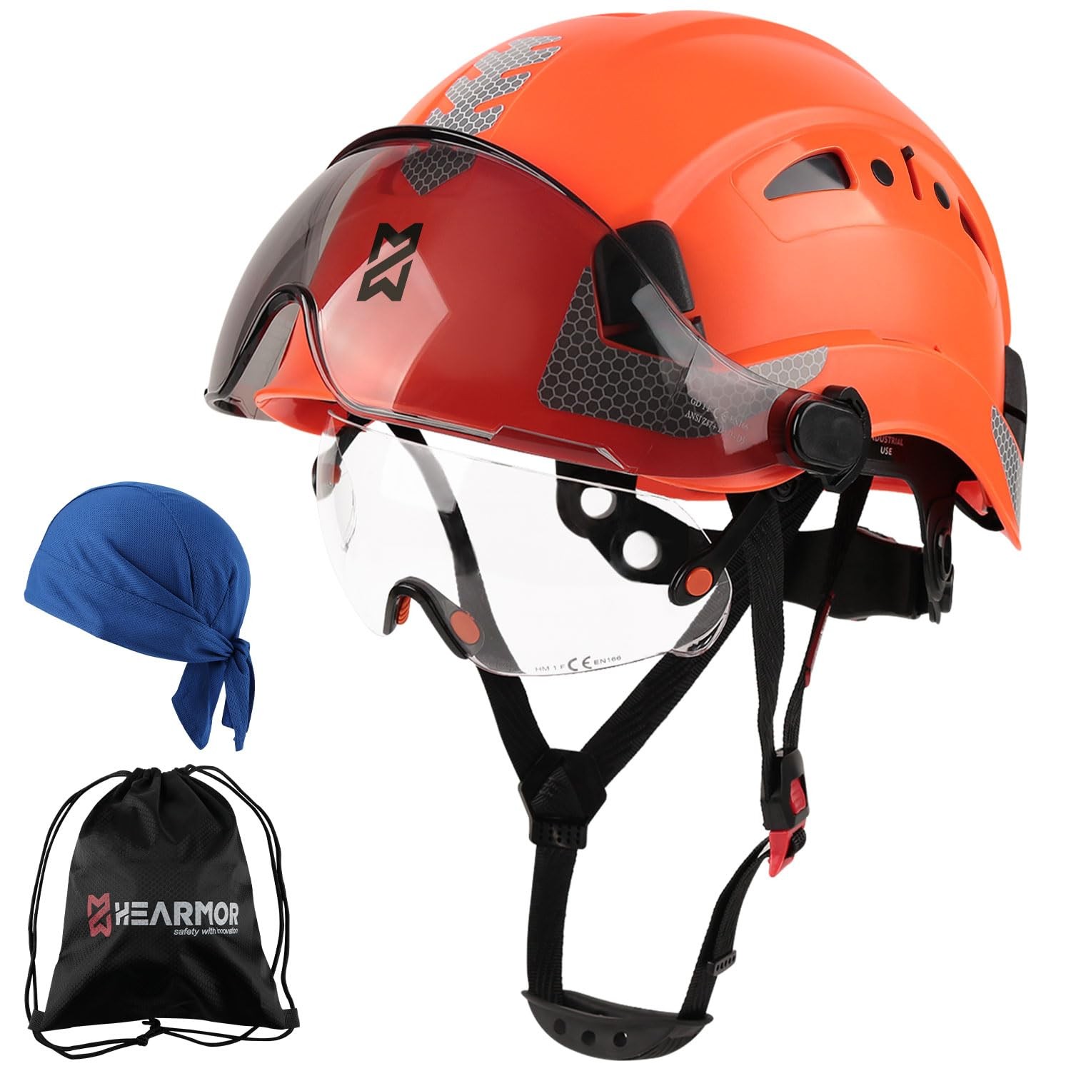 Safety Helmet EN397 Tested High Strength ABS Material, Double Visor for Fast…