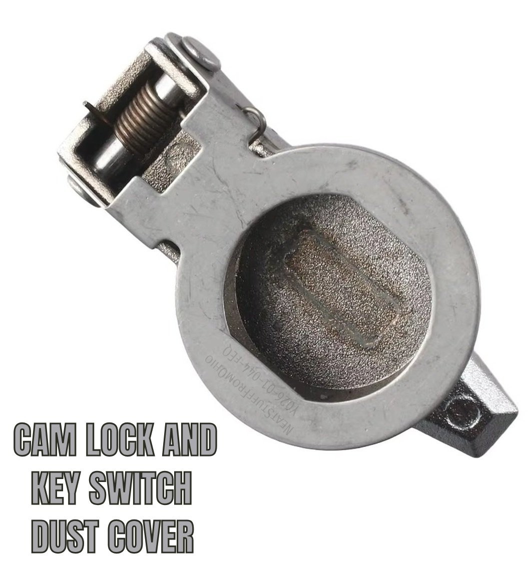 CAM LOCK DUST COVER – KEY SWITCH COVER, WEATHER RESISTANT, METAL, ZINC PLATED