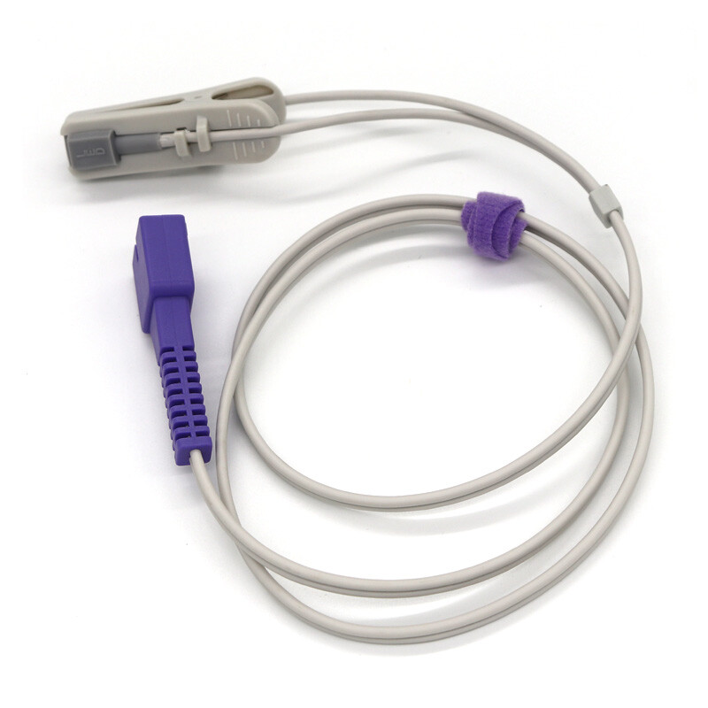 Adult Ear Clip Probe Ear Lingual SpO2 Sensor 3ft Compatible Baxter 9Pin