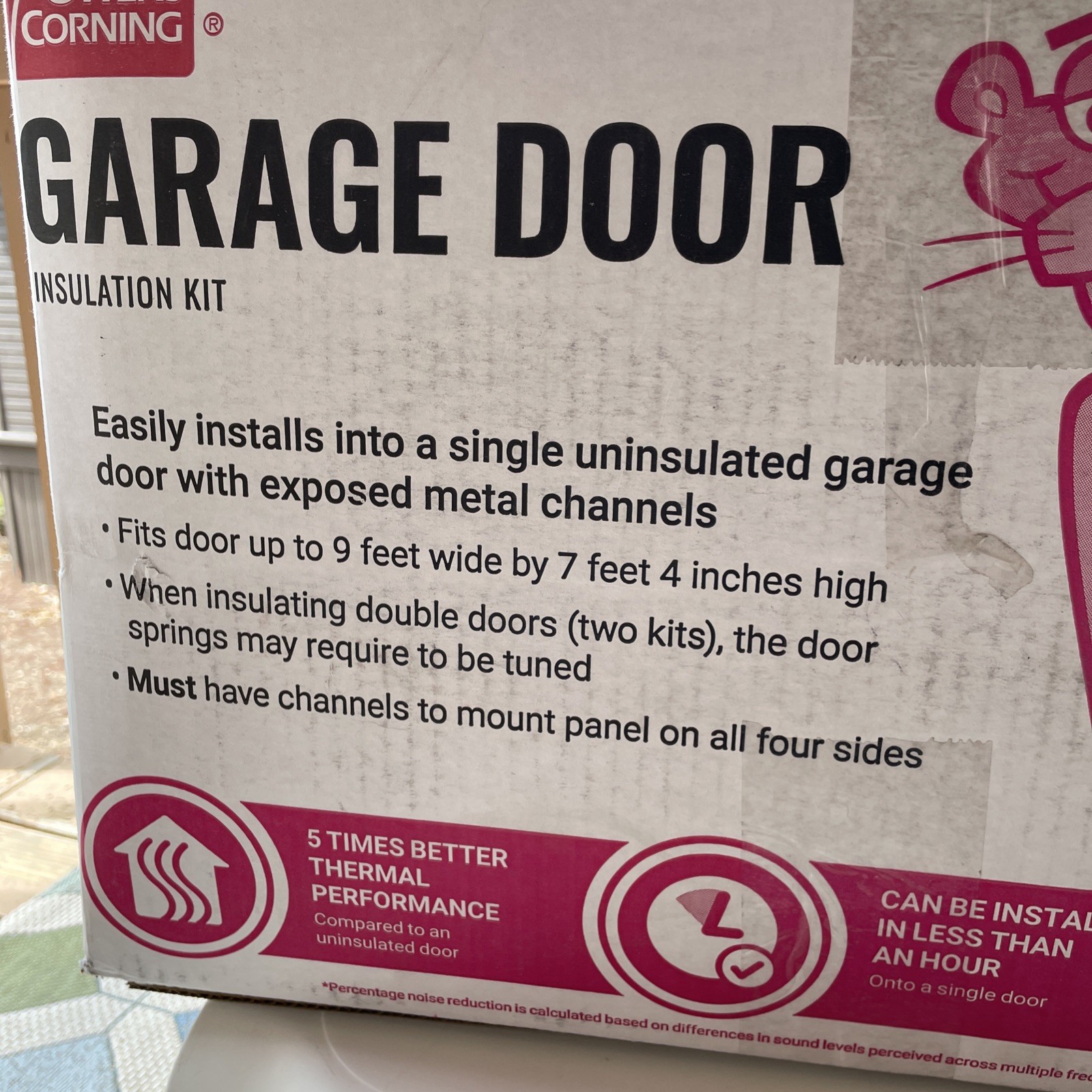 Owens Corning Garage Door Fiberglass Insulation Kit 22″ x 54″ Pre-Cut (8-Panels)