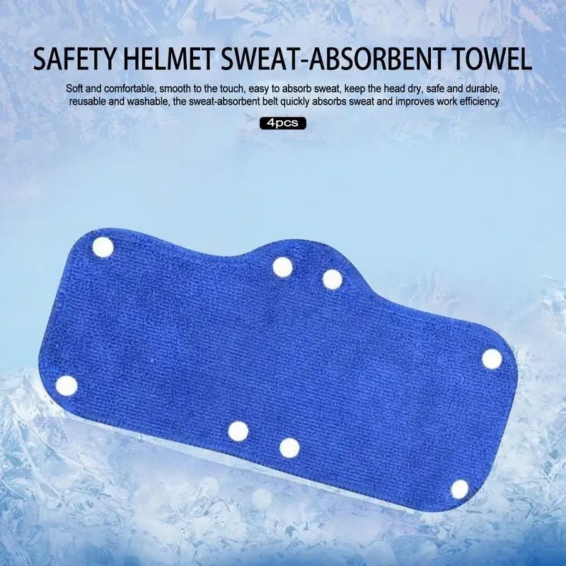 4Pcs Washable Hard Hat Sweatband Liner: Reusable Snap Sweat Band