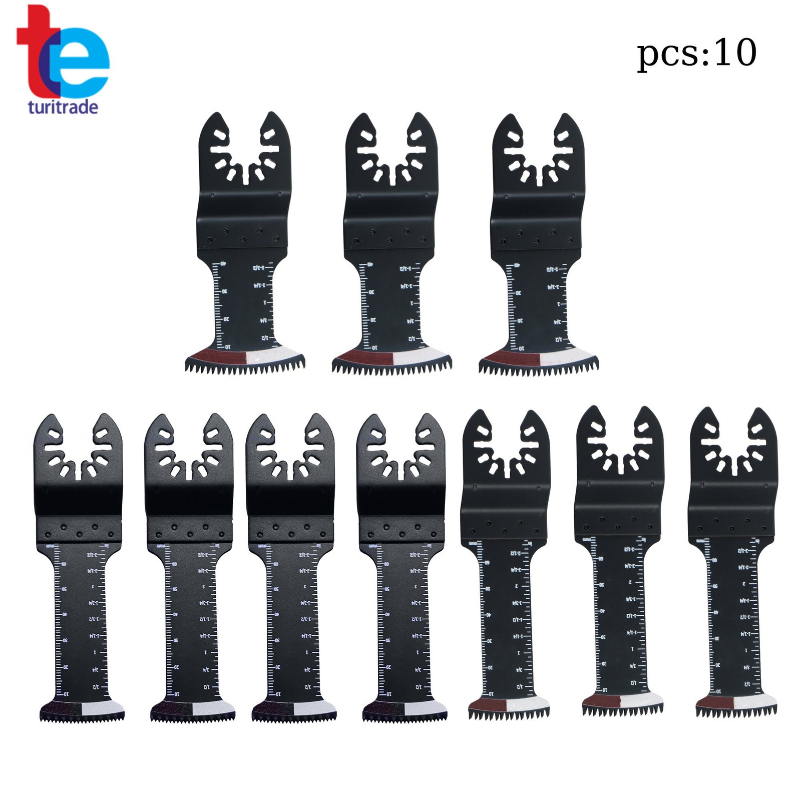Extended 10-piece Japanese Tooth Oscillating Blades Multi Tool Blades Kit