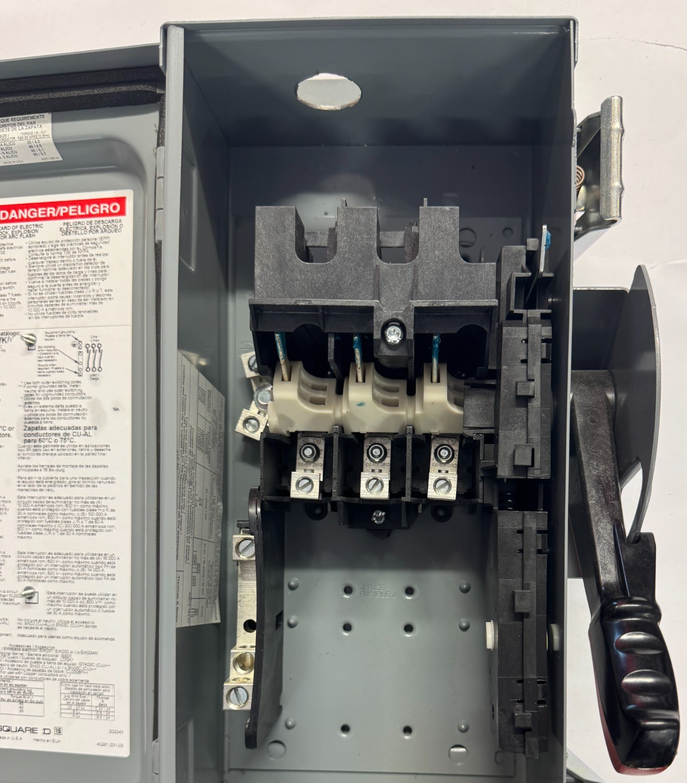 Square D HU361AWK 30 Amp 600v Heavy Duty Safety Switch Nema 3r Non-fused 3-Pole