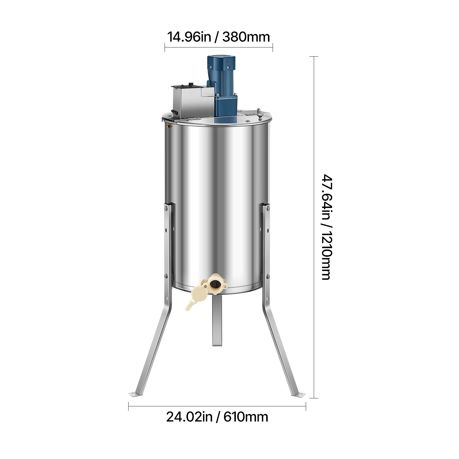Electric Honey Extractor 3 Frame Beekeeping Honeycomb Spinner Stainless Steel
