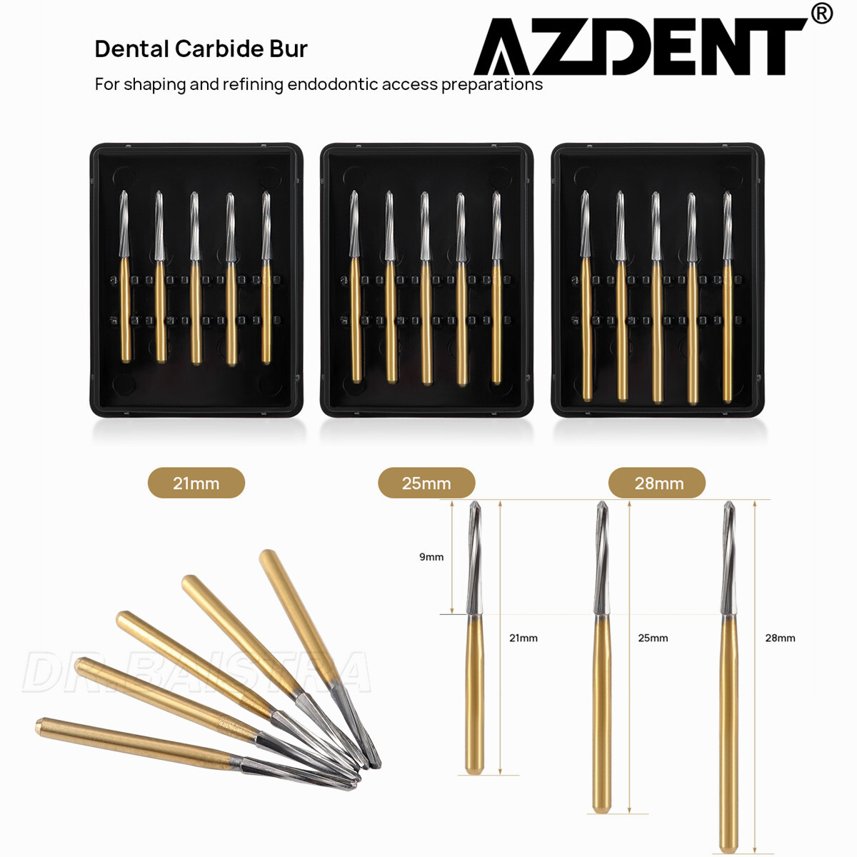 Dental Endo ENDO-Z Tungsten Carbide Burs FG Round Bur High Speed 21/25/28mm