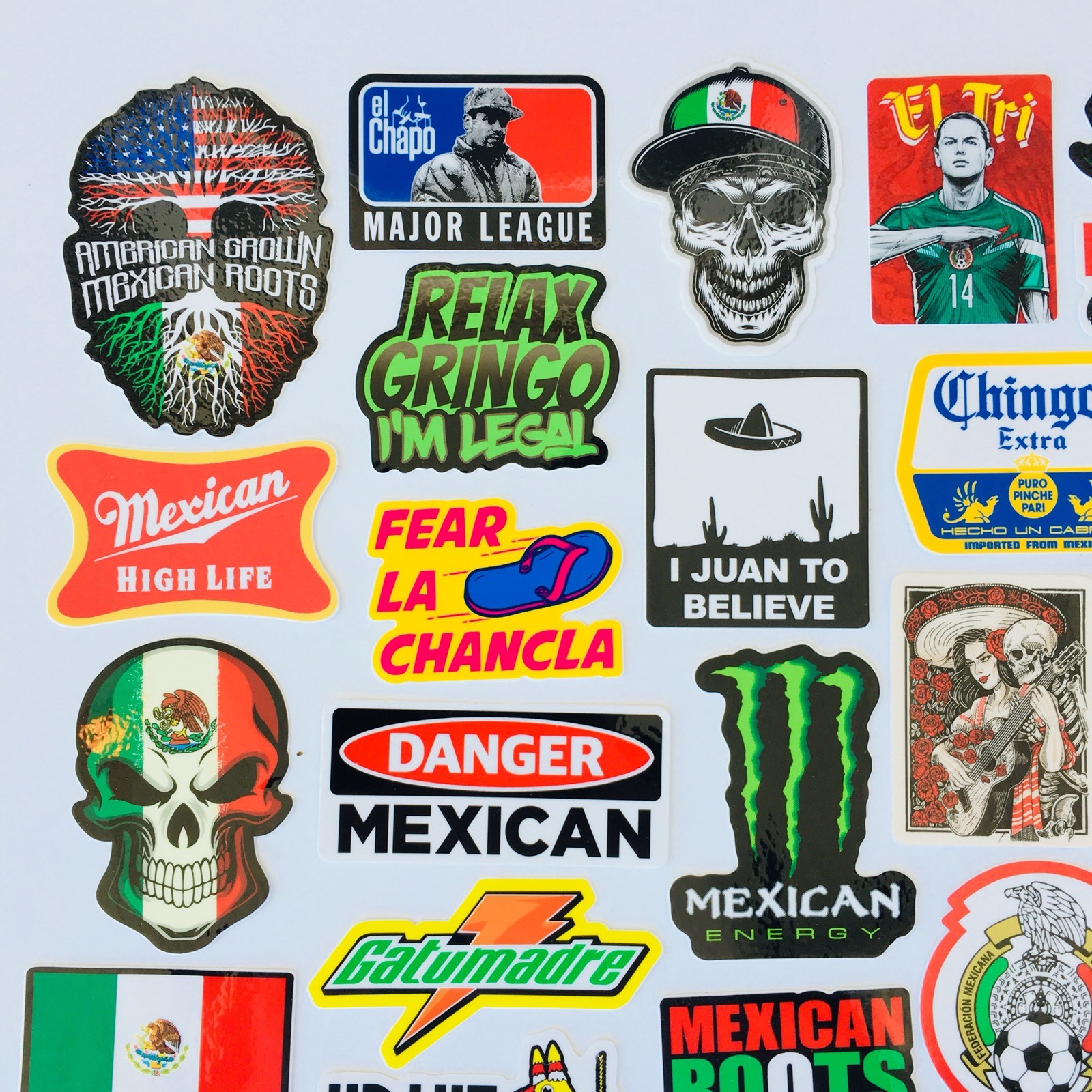 MEXICAN CHINGON Hard Hat Stickers 40 MEXICO HardHat Sticker Pegatinas cascos