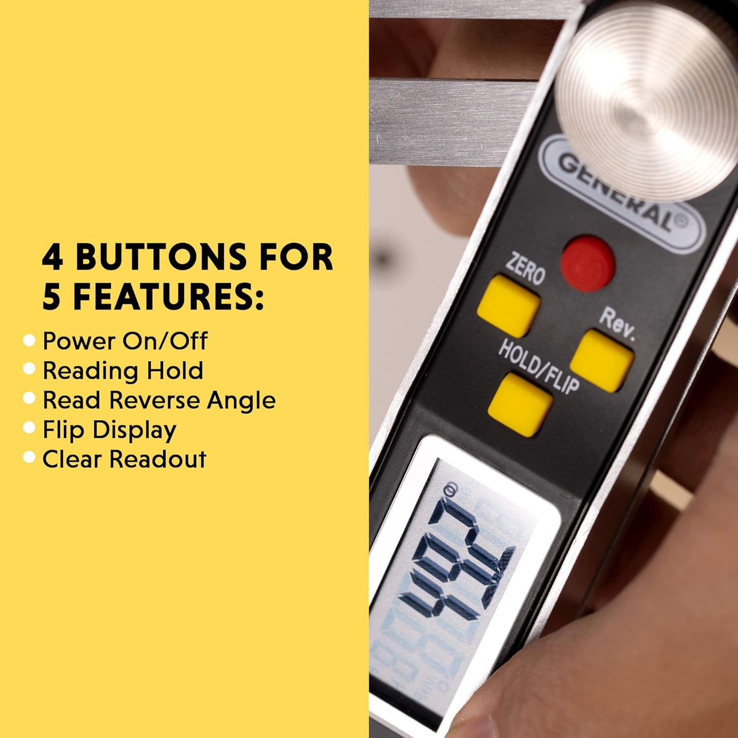 General Tools T-Bevel Gauge & Protractor – Digital Angle Finder with Full LCD Di