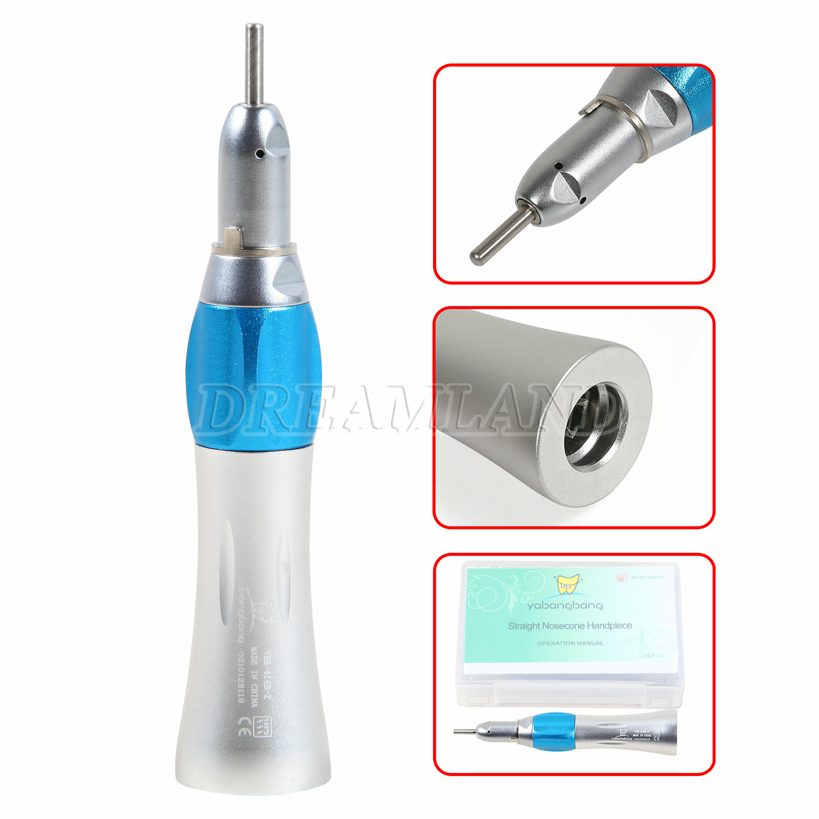 10* NSK Style Dental Straight Nosecone Handpiece Slow Low Speed E-type USA YB-EX