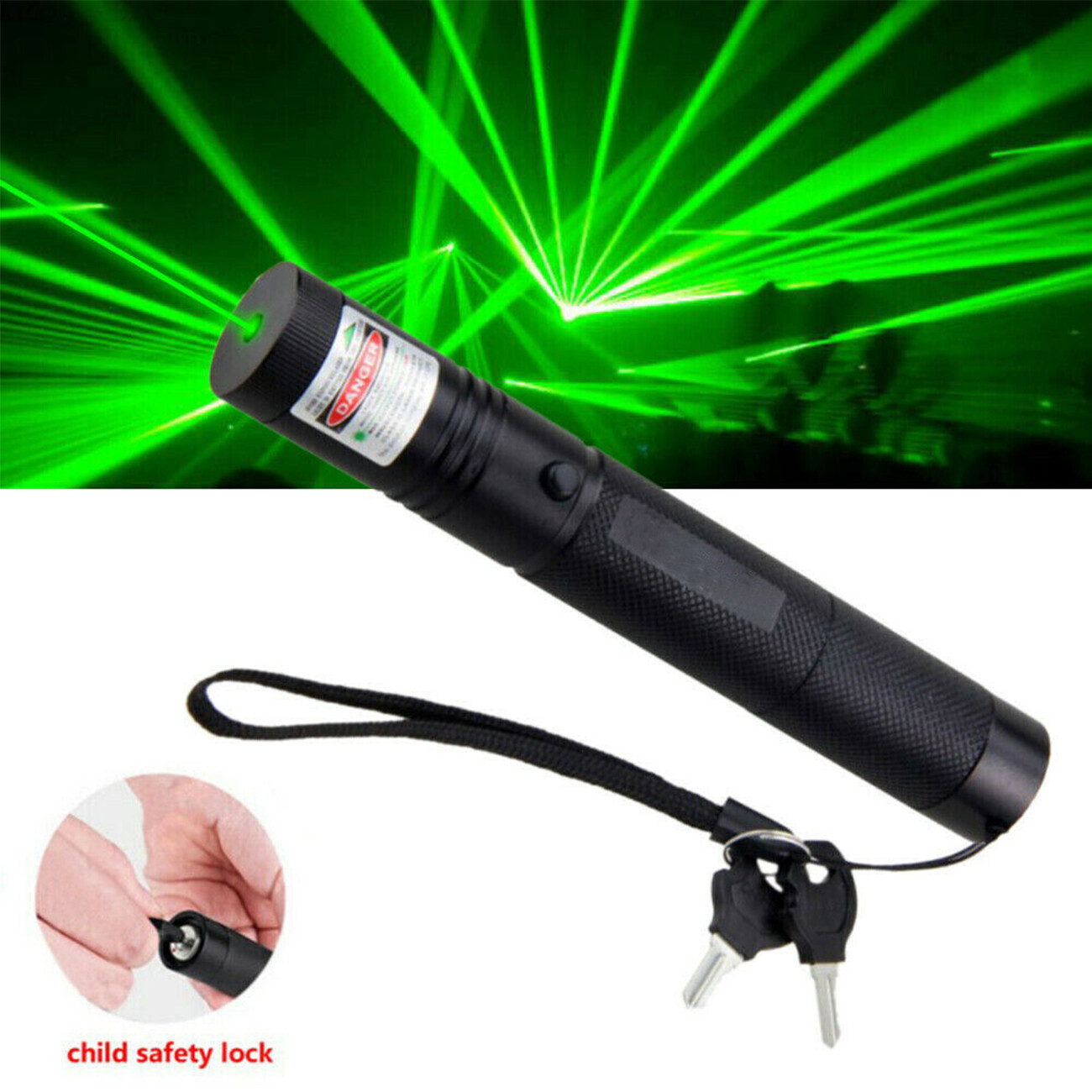 9900Miles 532nm Green Laser Pointer Pen Light Visible Beam Rechargeable Lazer