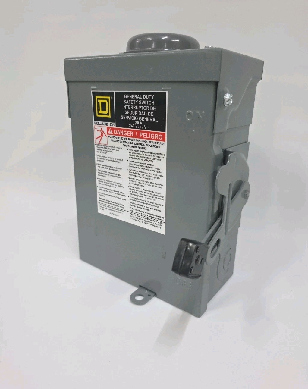 Square D Electrical Breaker Box D221NRB Series E3 General Duty Safety Switch 30A
