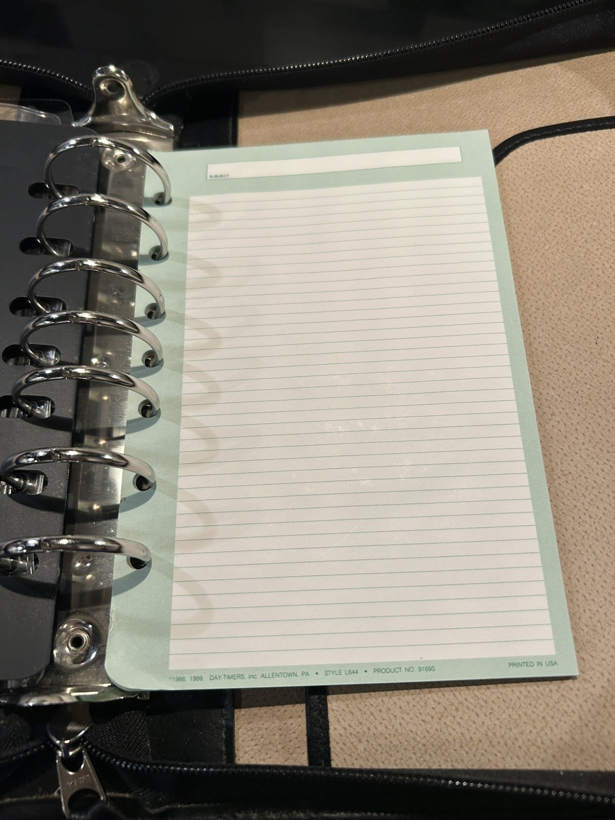 Franklin Quest Champ 7 Ring Planner Binder Zip Around 11 x9 Faux Leather Filled