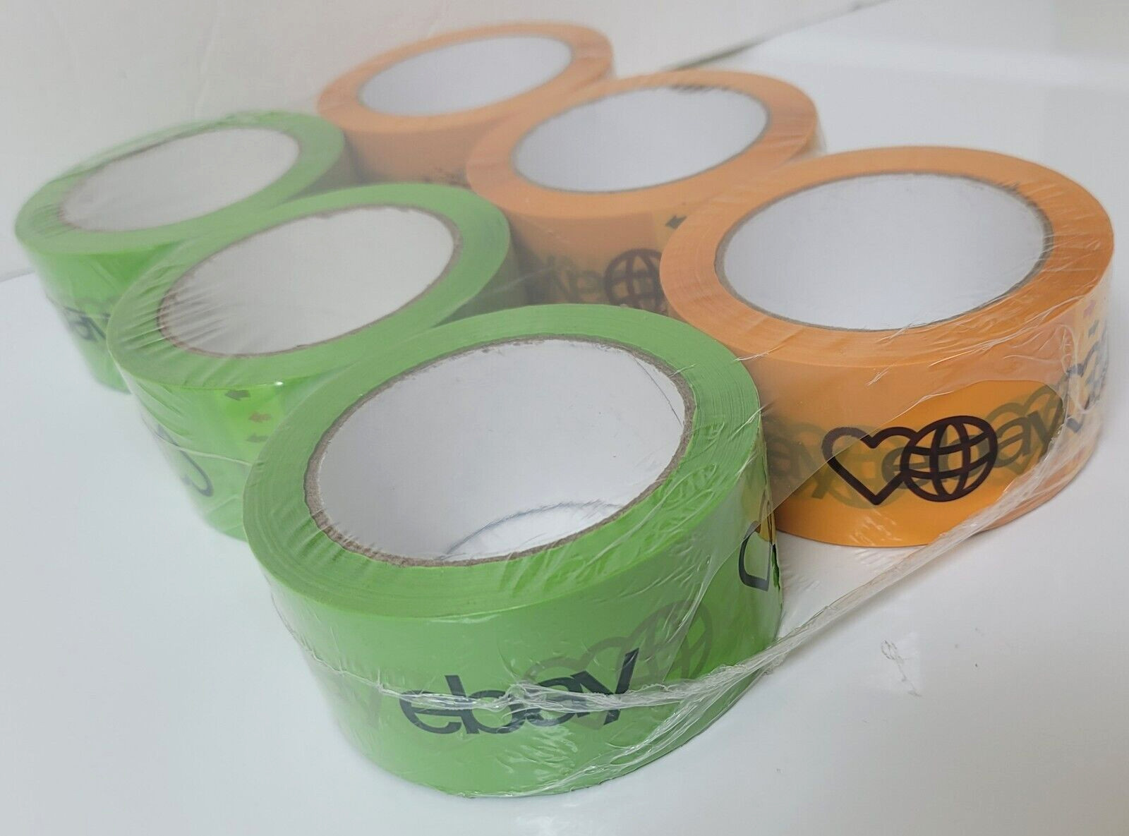 12 Rolls Ebay Shipping Tape Red Blue Green Orange 2″ x 75 Yard each – Branded