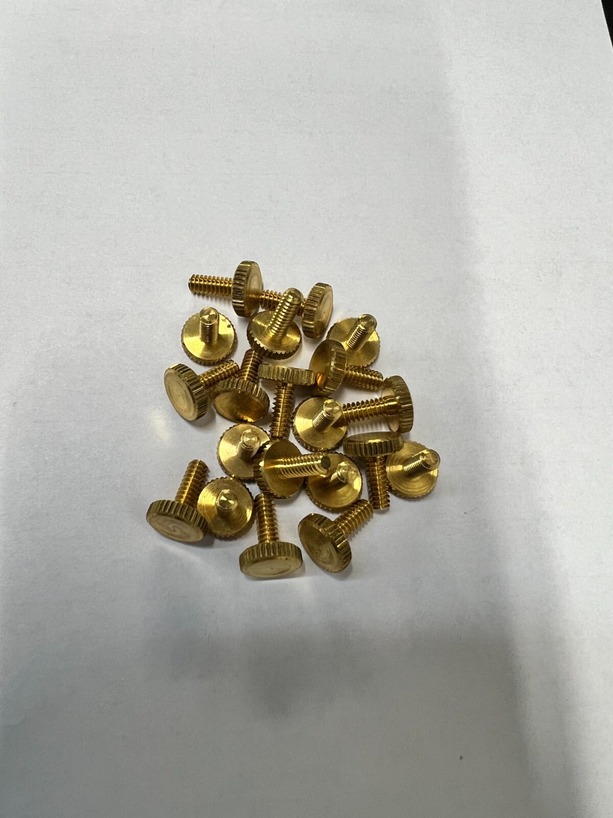 Knurled Thumb Screw Brass 6-32 Thread 3/8 length – 20 Pieces – 936sp3