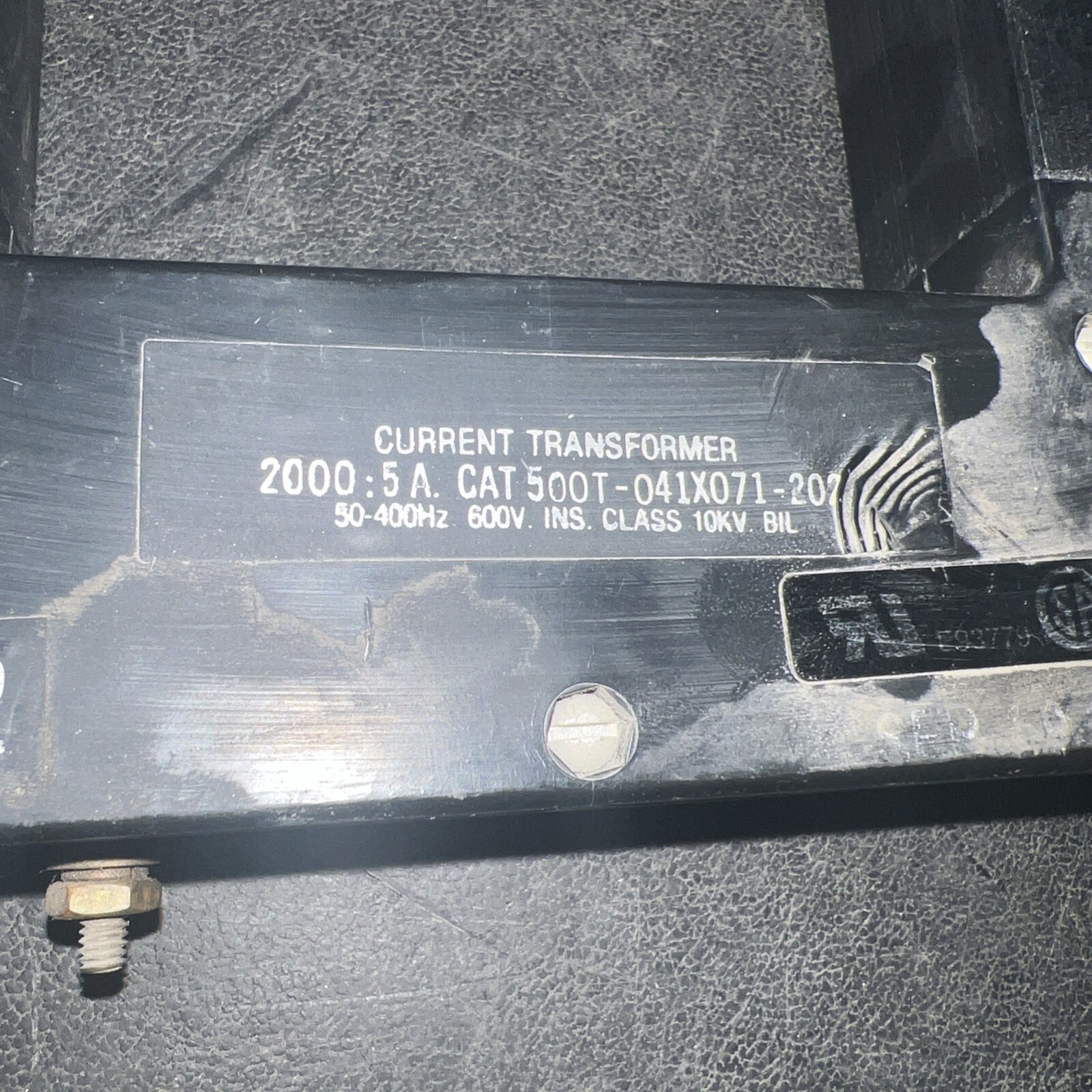 EIL 500T-041X071-202 Current Transformer 2000:5A Ratio 10 kV 600V 50-400 Hz