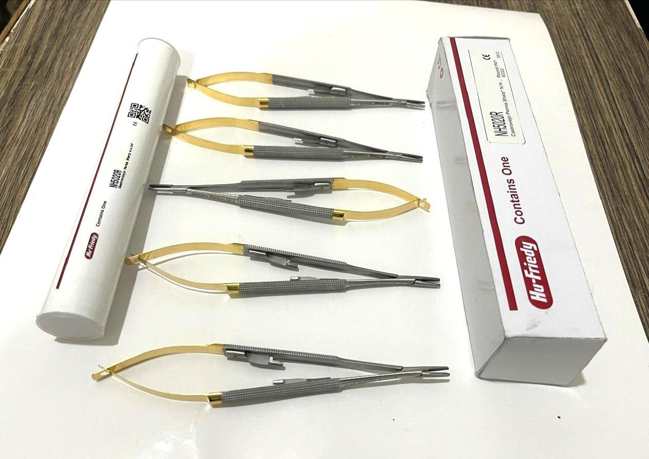 Lot of 5 HU FRIEDY Castroviejo straight Needle Holder 5.5″ 14cm NH5020R