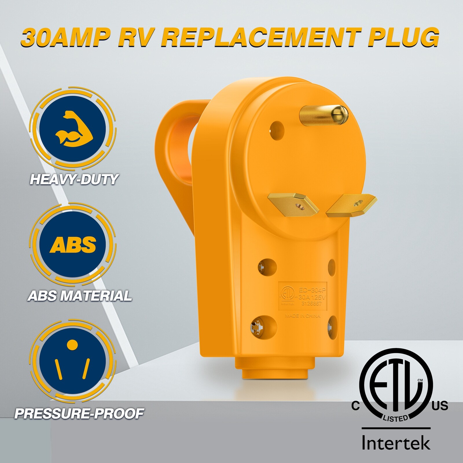 125V 30AMP RV Receptacle Plug Male Power Cord End Replacement Electrical Plug RV
