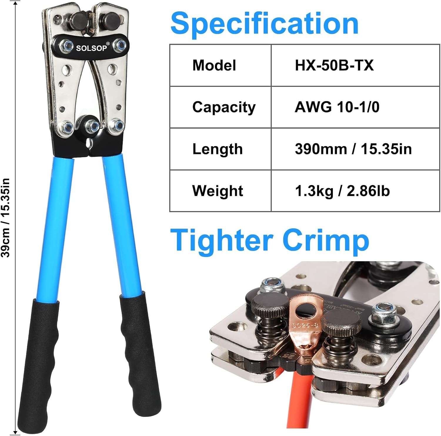 Industrial-Grade Battery Cable Crimper: Robust Tool for Automotive & Marine Use