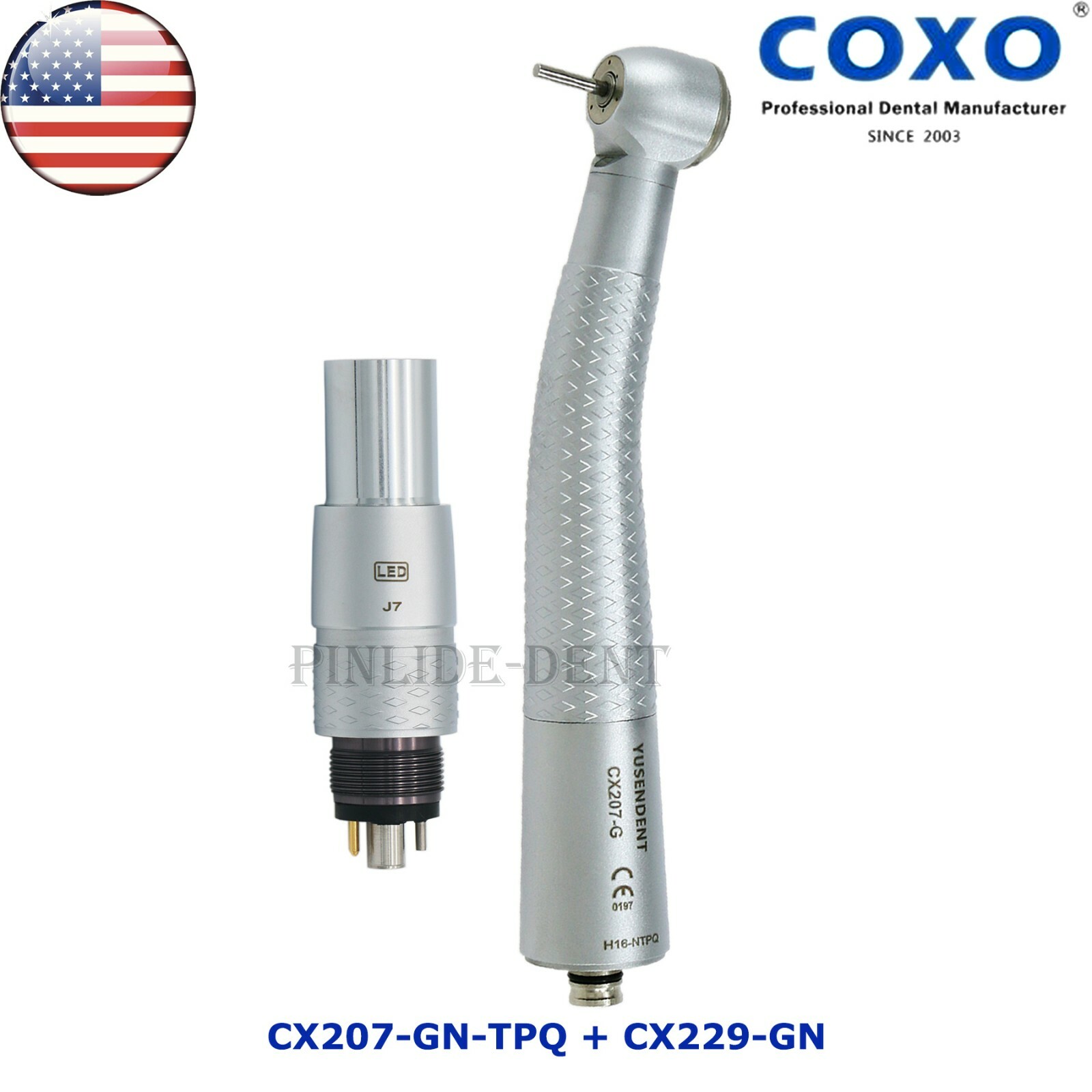 COXO Dental Fiber Optic High Speed Handpiece LED Fit Kavo NSK LED Coupling 6Hole