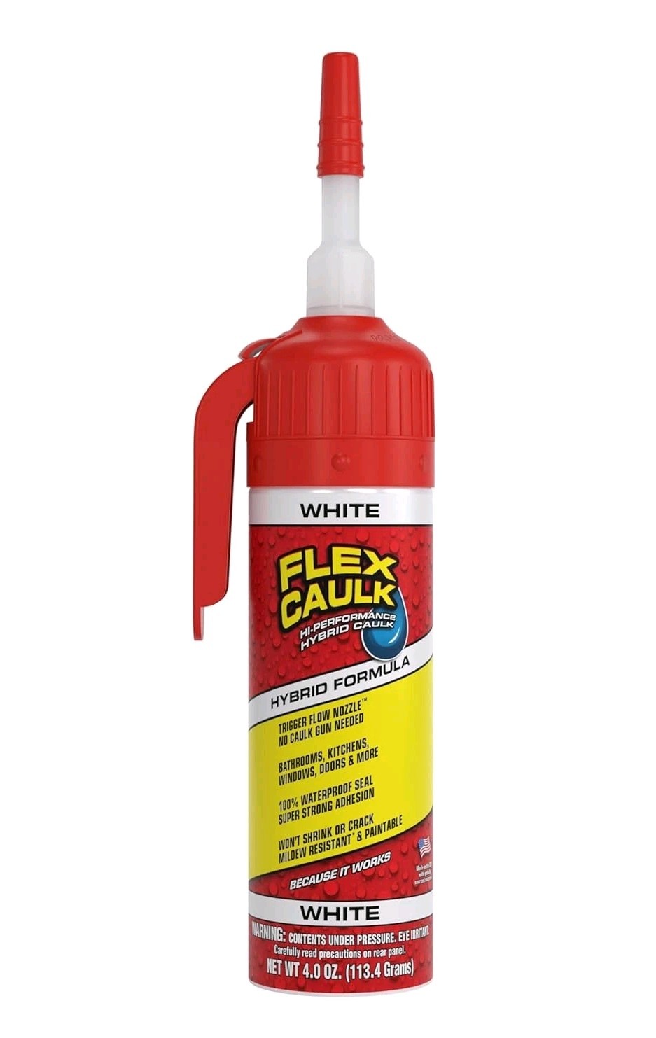 4 OZ Flex Seal Flex Caulk White Weatherproof Polymer Advanced Hybrid Polymer