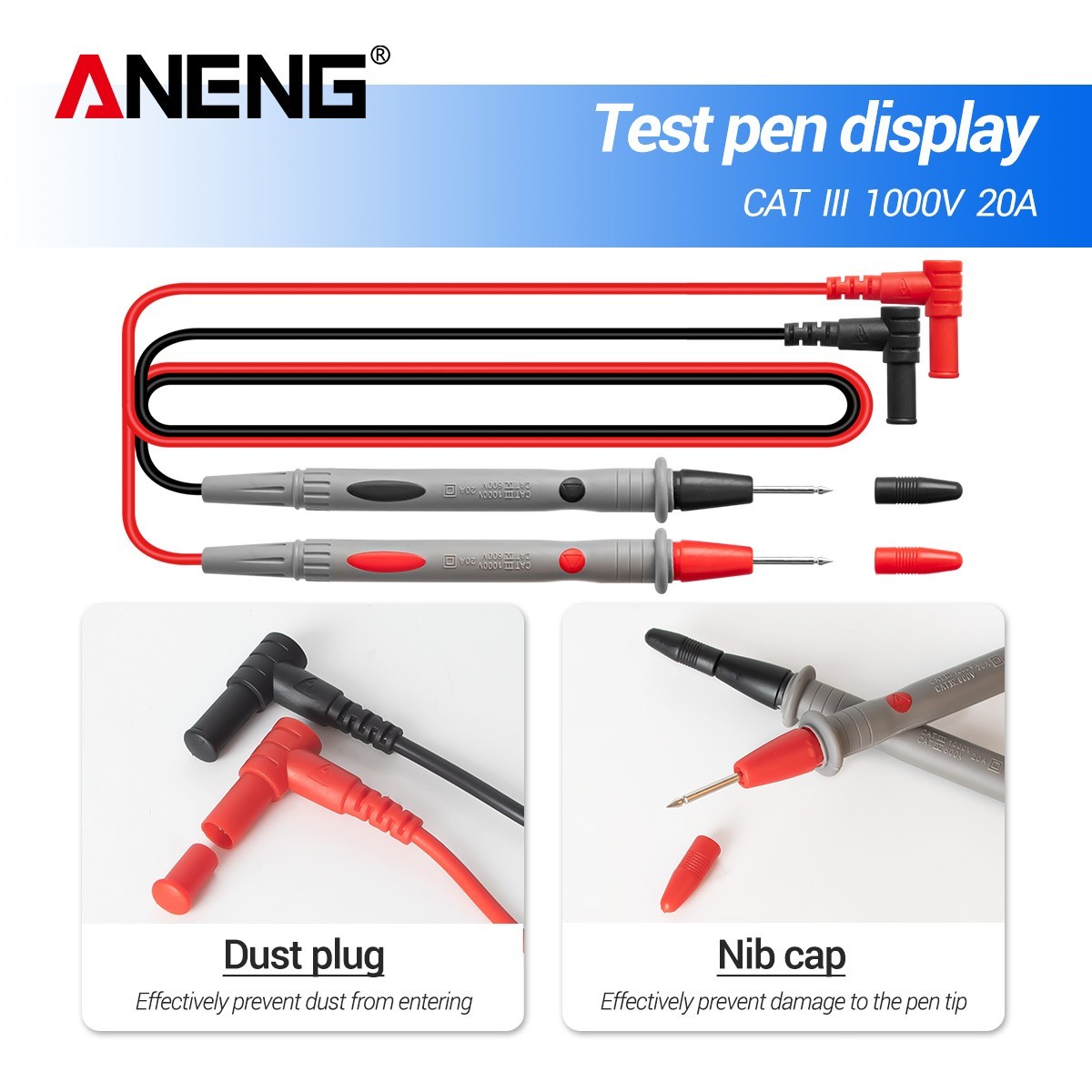 ANENG ST184 Clamp Meter True RMS 600A AC Auto Range NCV Temp Tester 6000 Counts