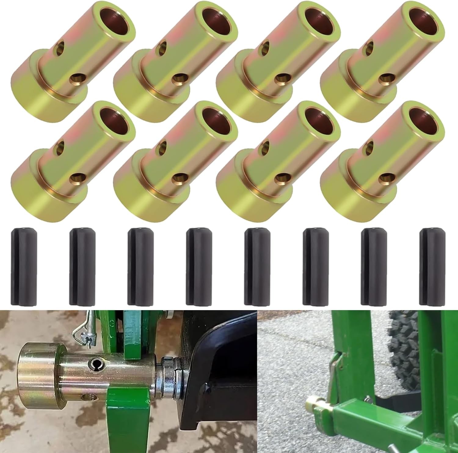 4 Pairs of Cat 1 Quick Hitch Adapter Bushings Set for Category 1 3-Point Hitch