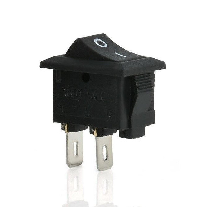 1/2″ x 3/4″ SPST On/Off Black Rocker Switch Rectangular DC 12V/5A 10A/125V AC